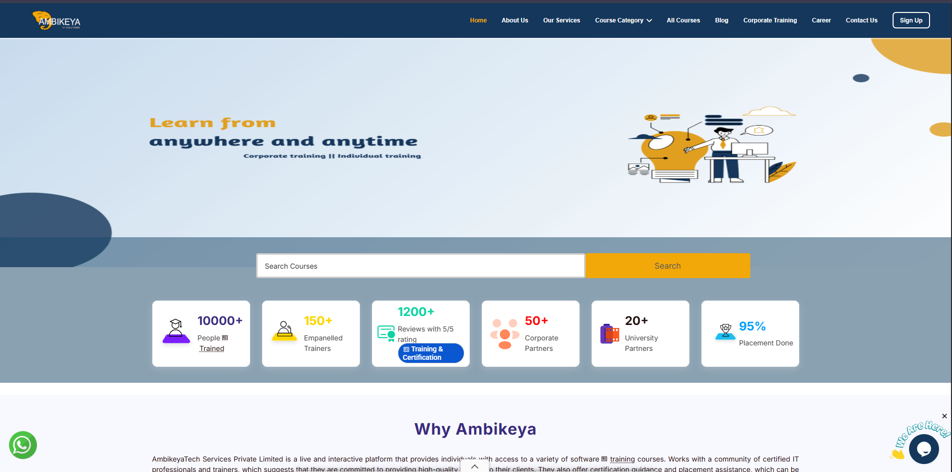 Ambikeya homepage preview