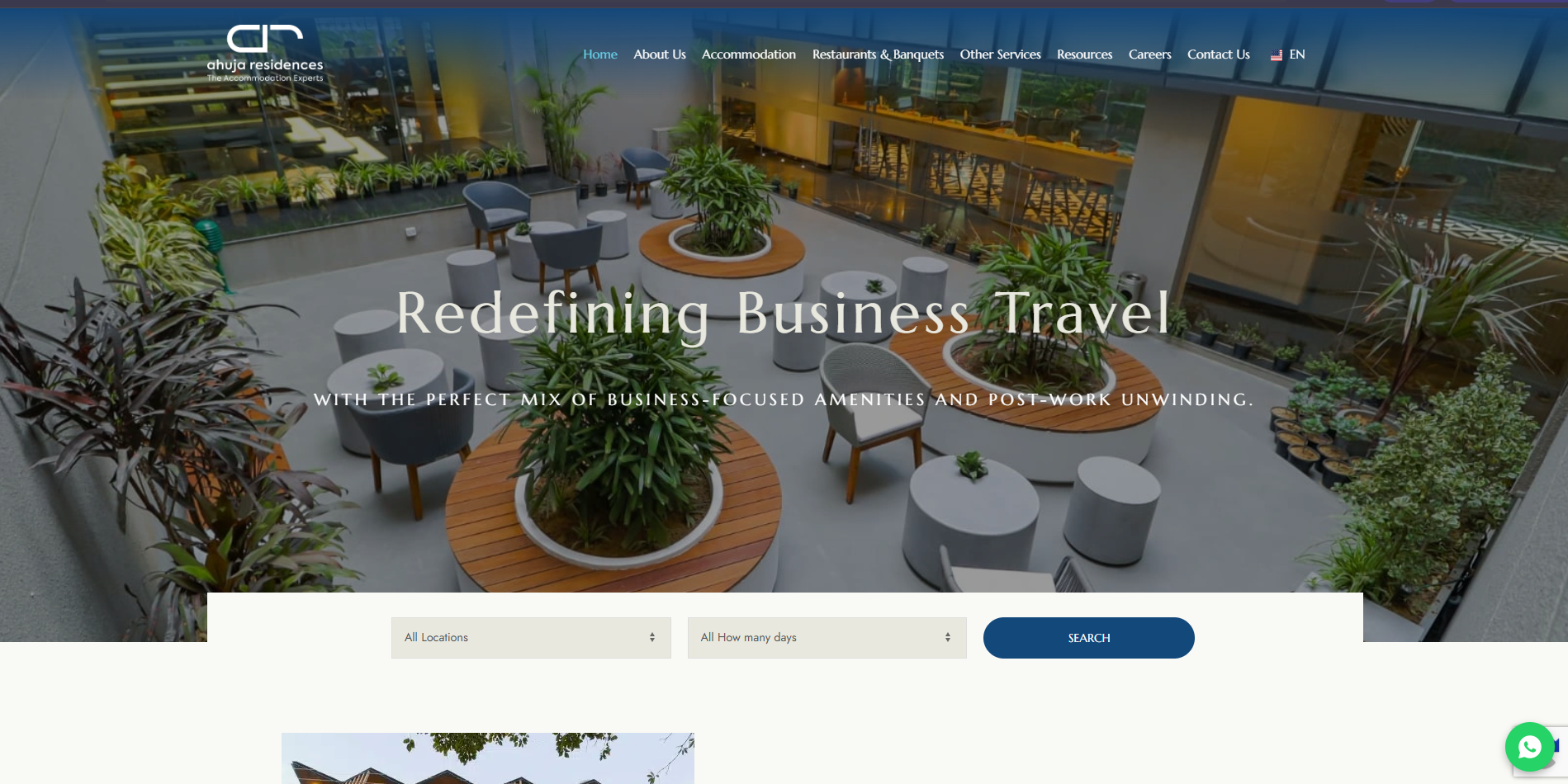 Ahuja Residences homepage preview