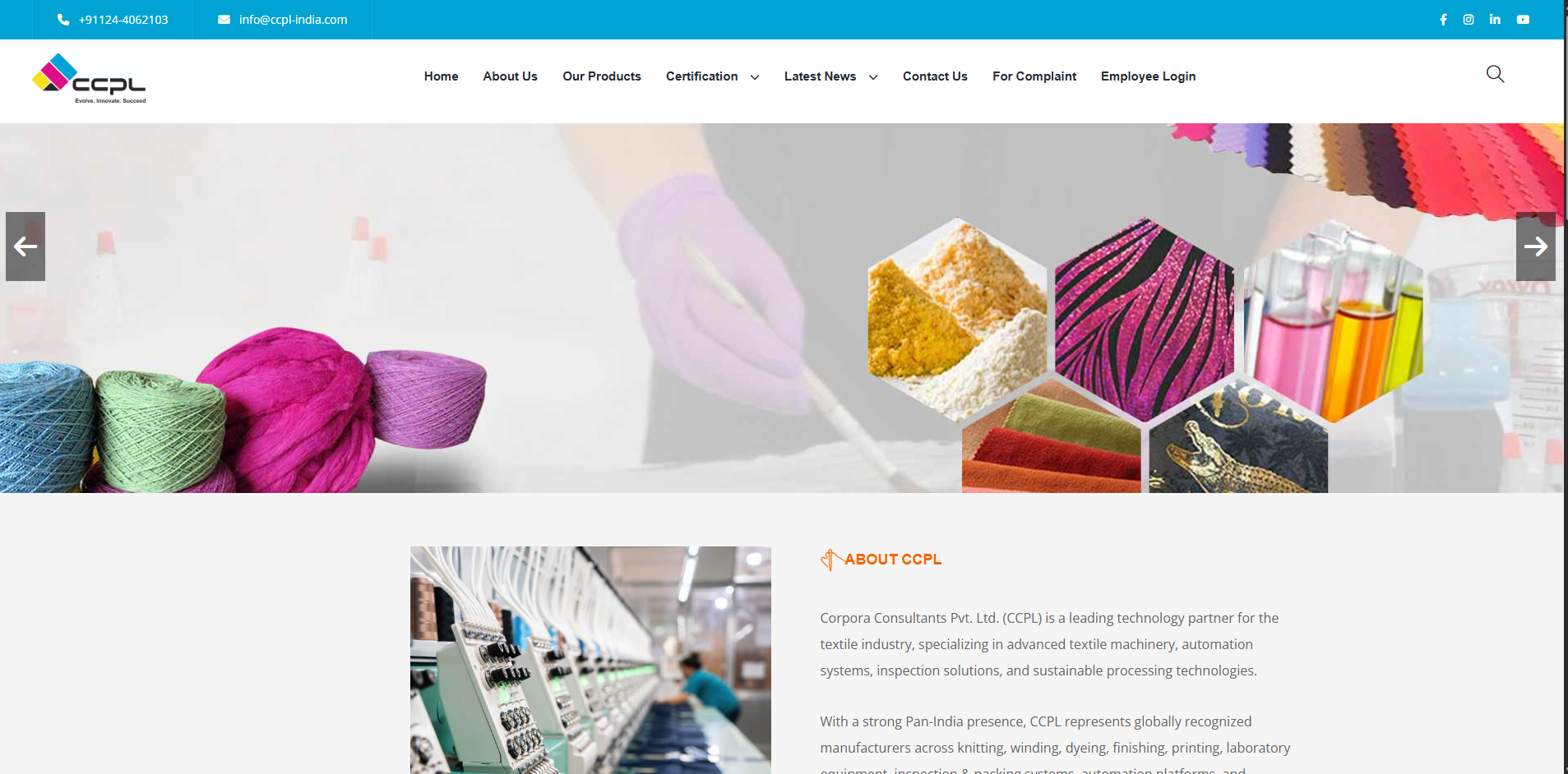 CCPL India homepage preview